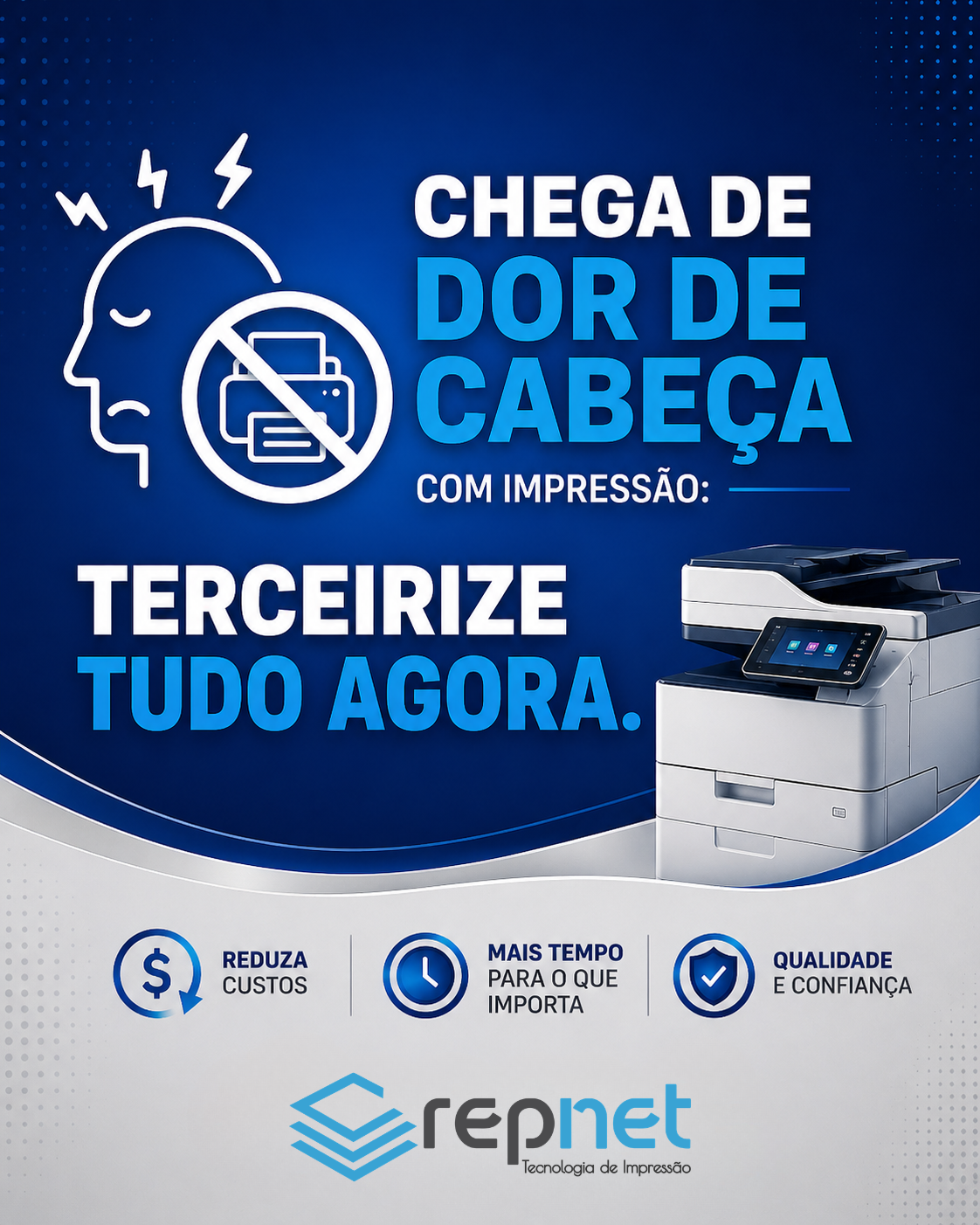 Chega de dor de cabeça com impressão: terceirize tudo agora.