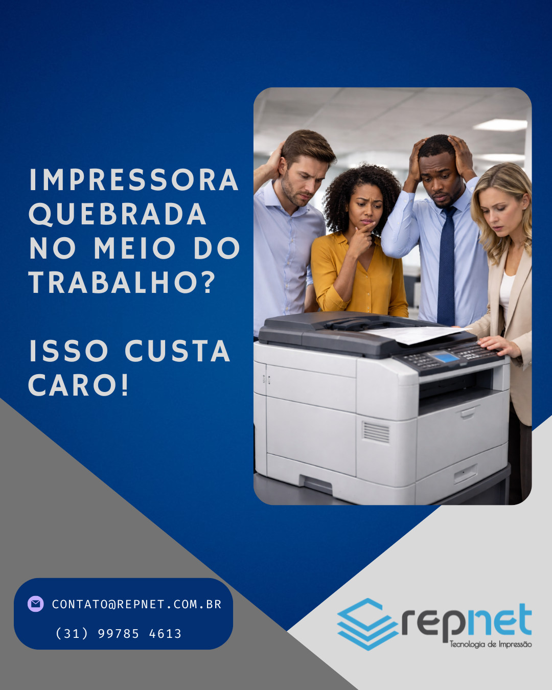 Impressora quebrada no meio do trabalho